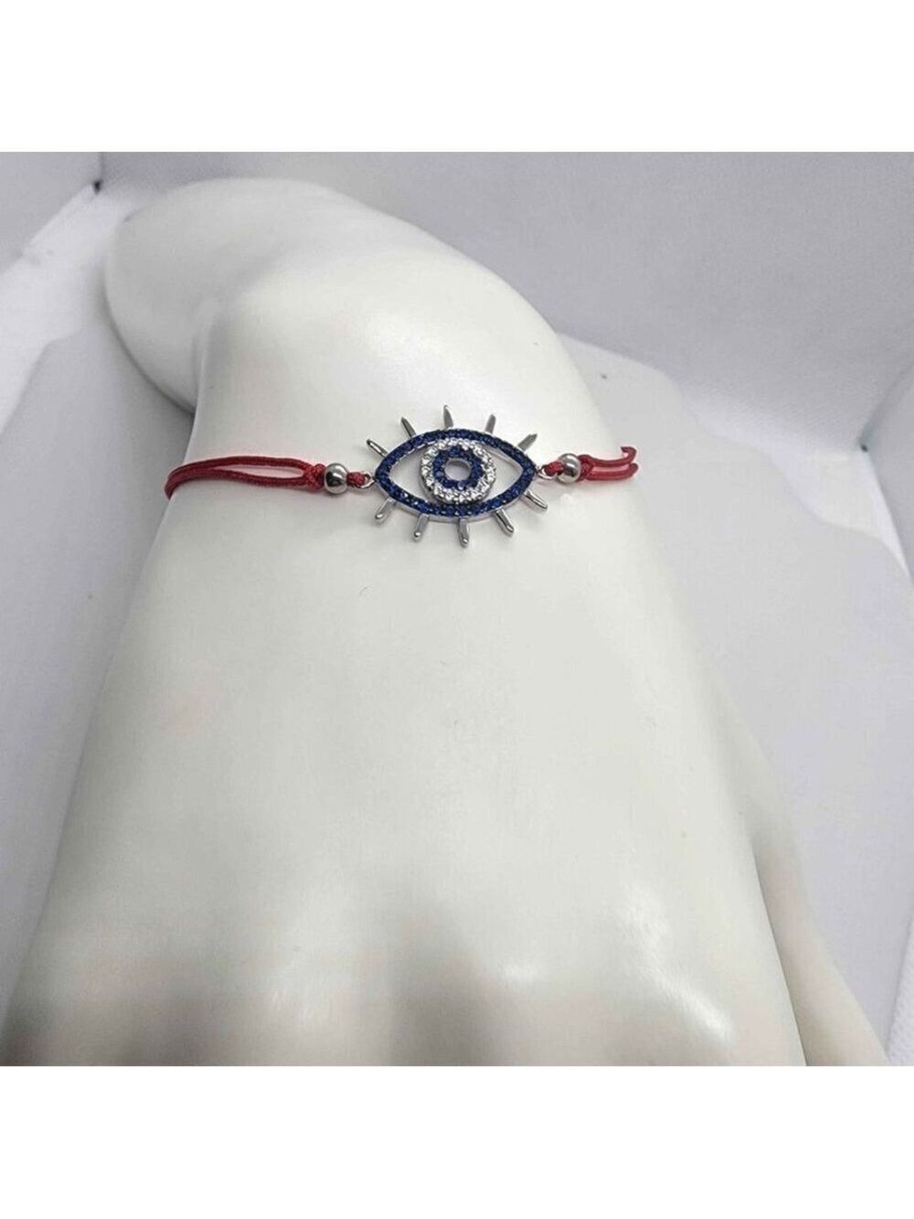 Brand New Sterling Silver 925 Evil Eye Design With red String Bracelet